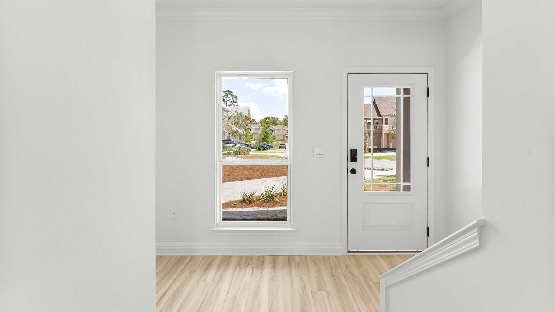 Entry hall facing the front with EVP floors