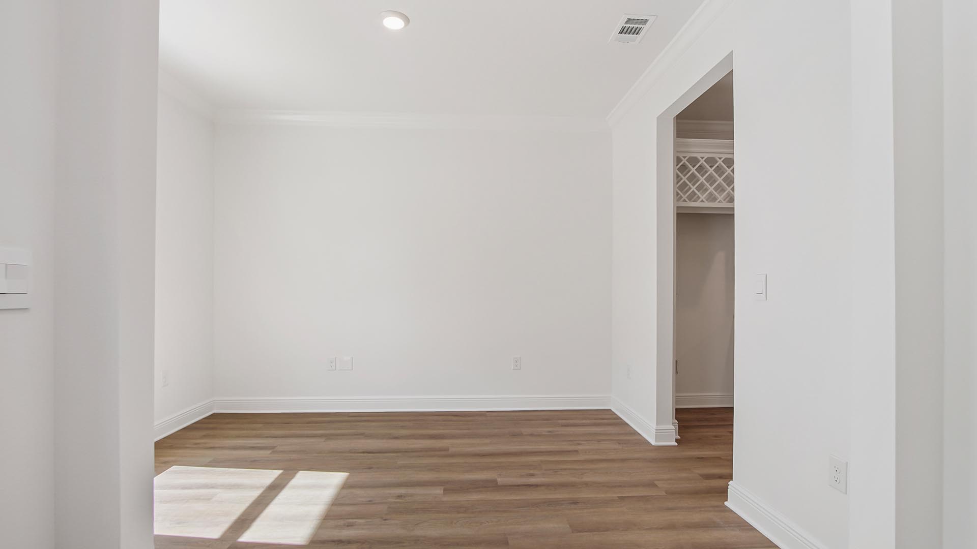 The appointed dining room just off the foyer