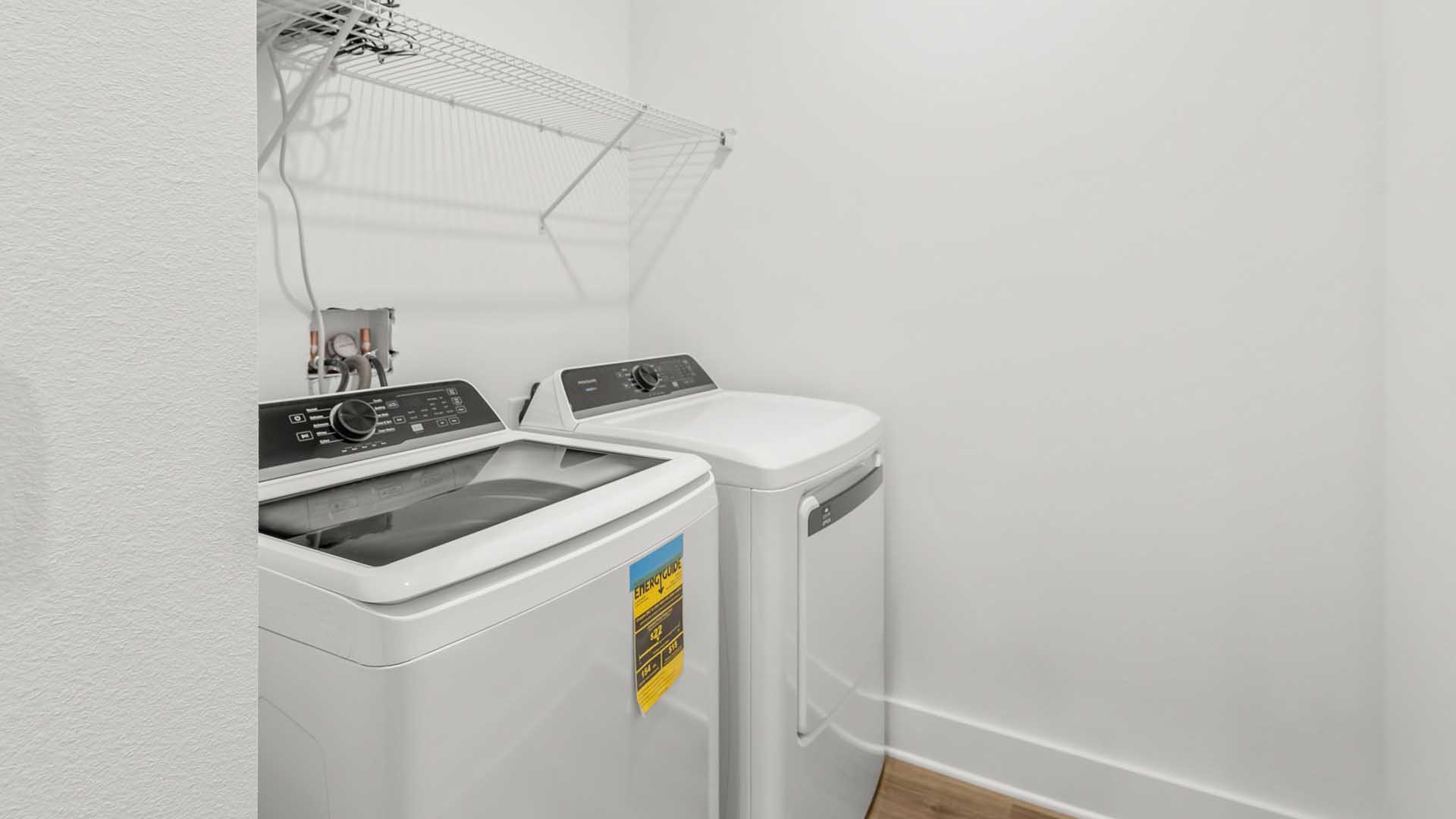 The laundry and utility room is located on the main level