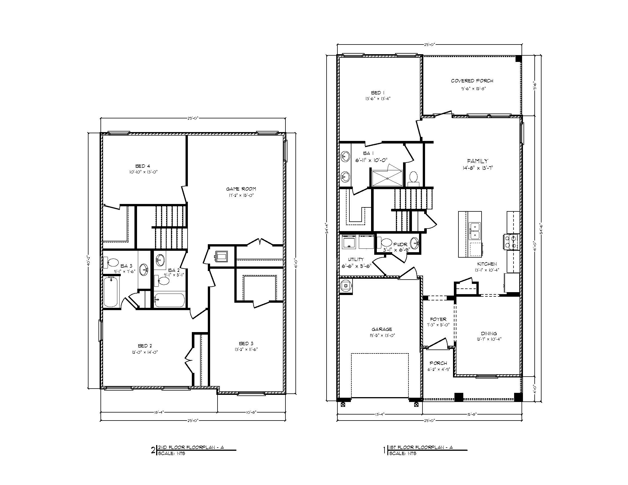 The Alabaster floor plan showing two stories with primary on main level and a single car garage