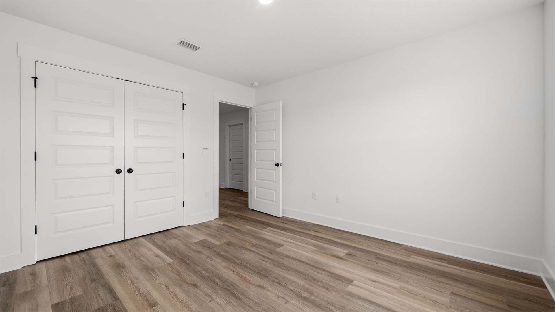 The guest bedrooms have ample closet space