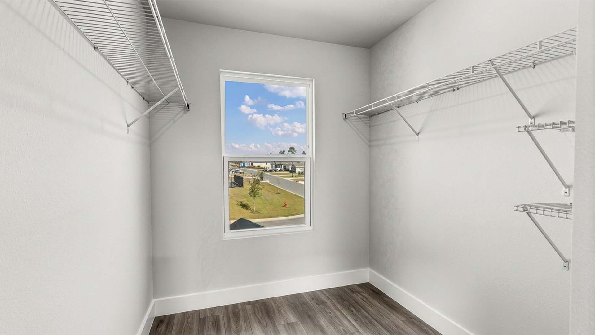 There is a spacious closet in the primary bath