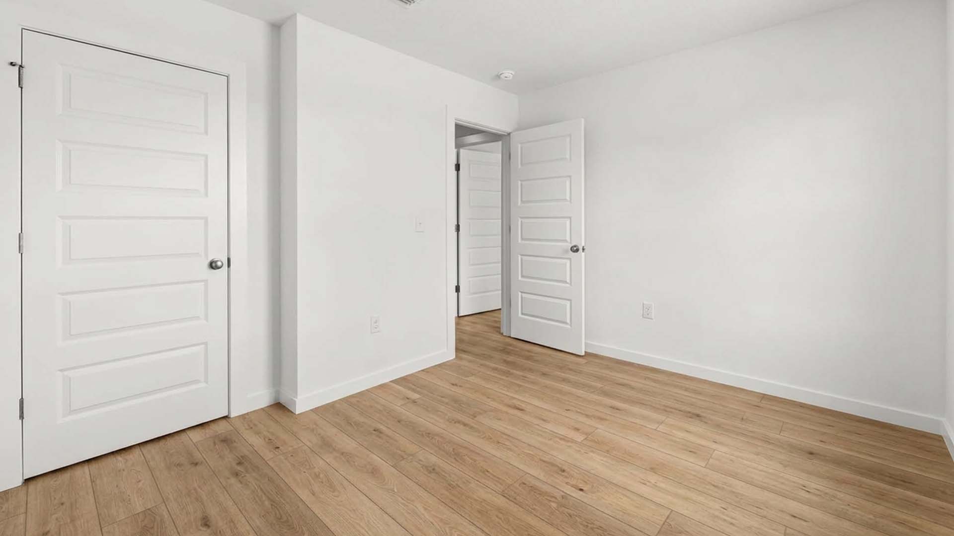 The guest bedrooms have ample closet space