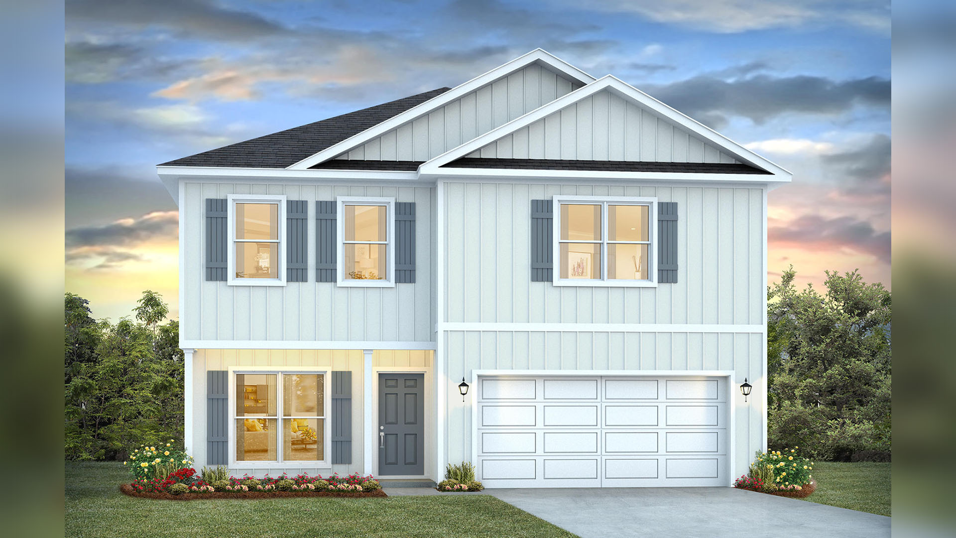 The Princeton has four bedrooms and two and a half bathrooms