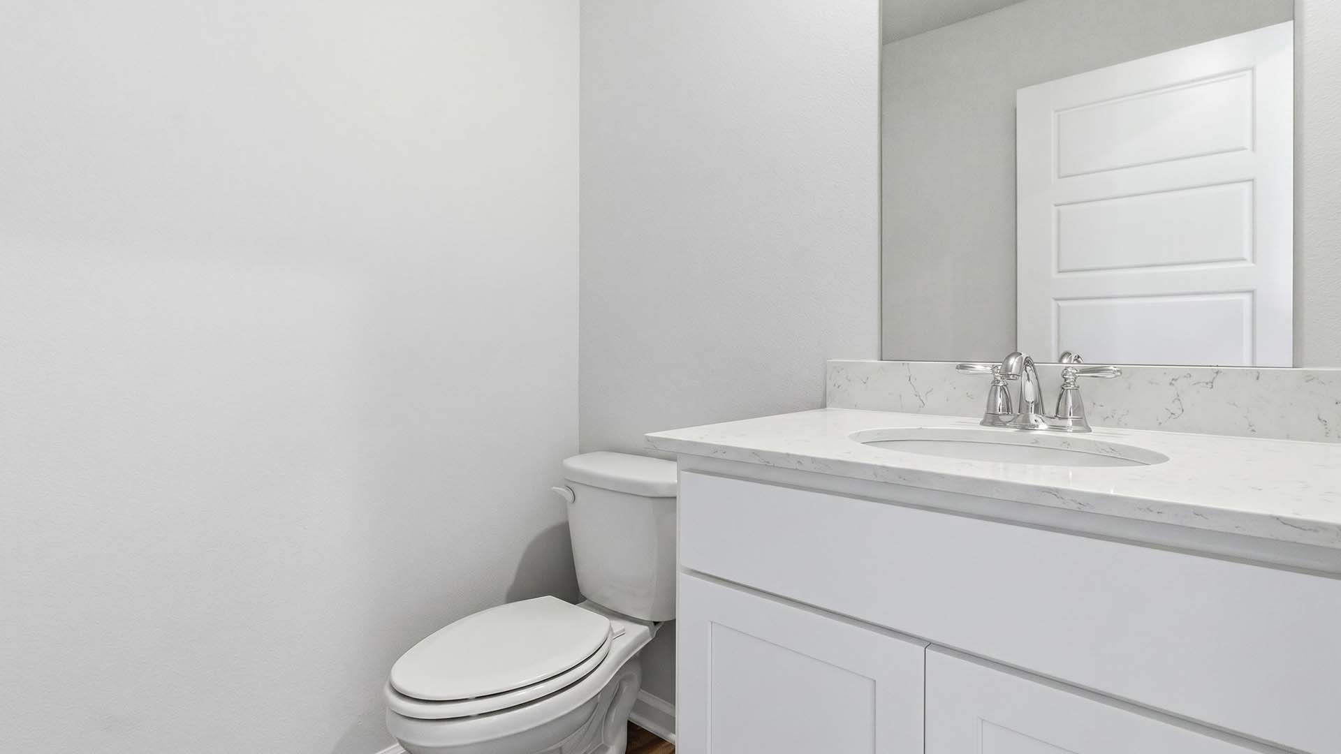There is a half bath on the main level