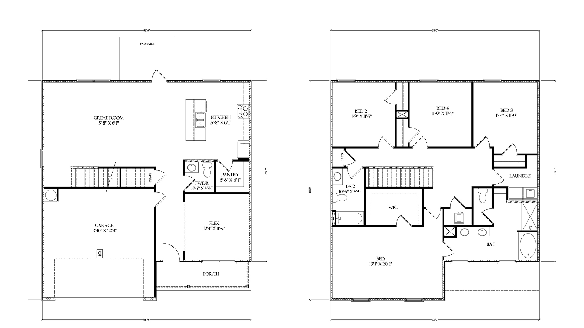 The Ryleigh floor plan has two stories