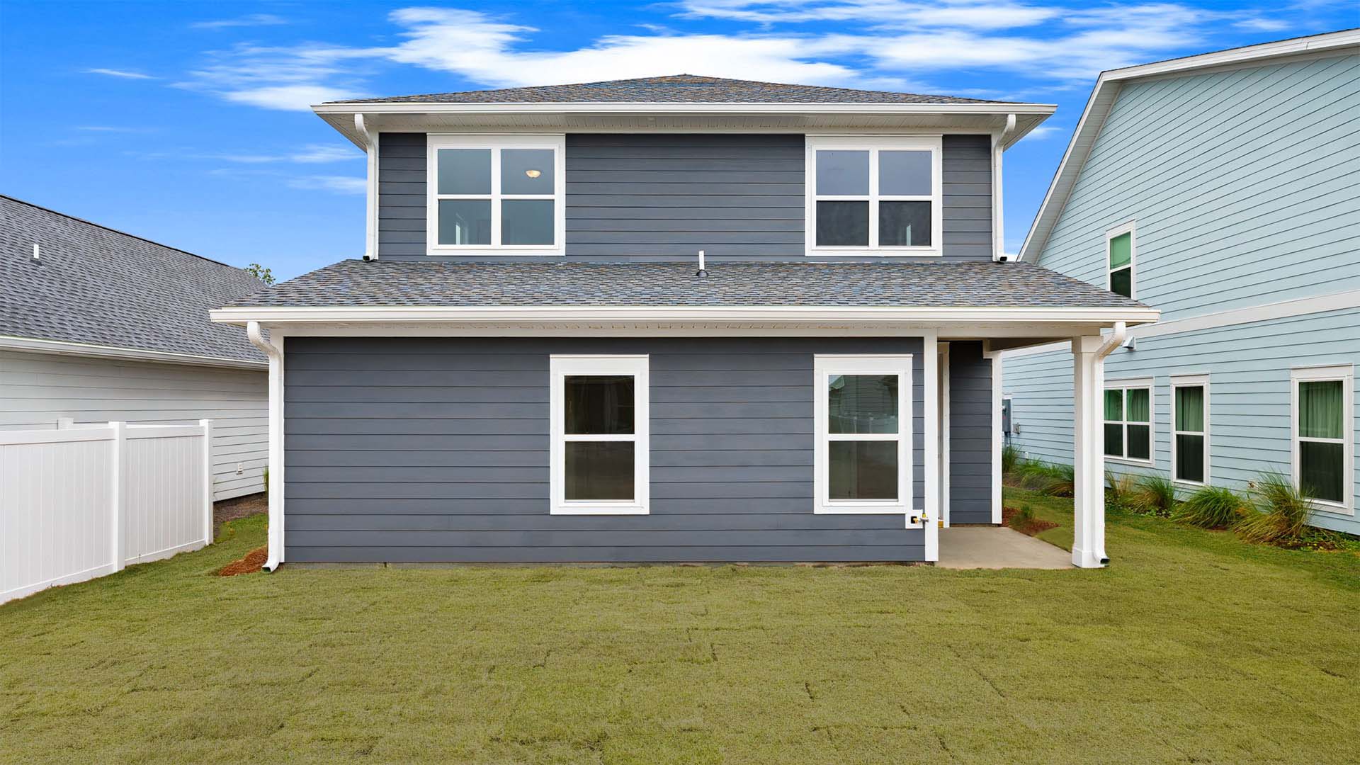 The back yard has plenty of space