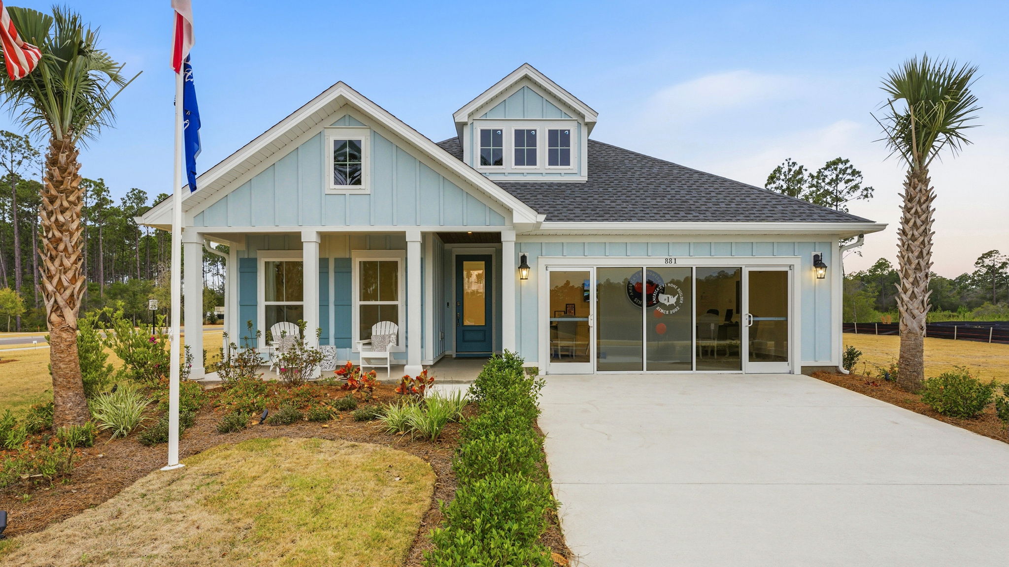 The model home at daylight