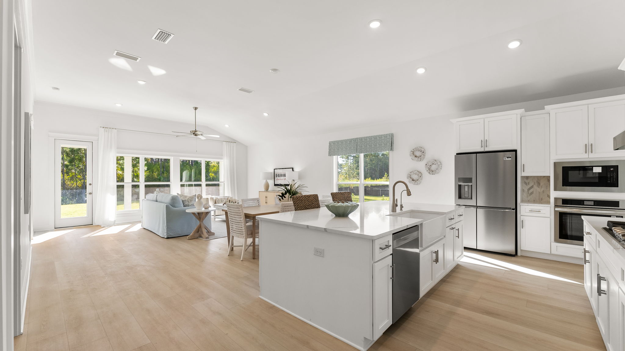 EVP flooring is throughout the main living area and provides a seamless transition