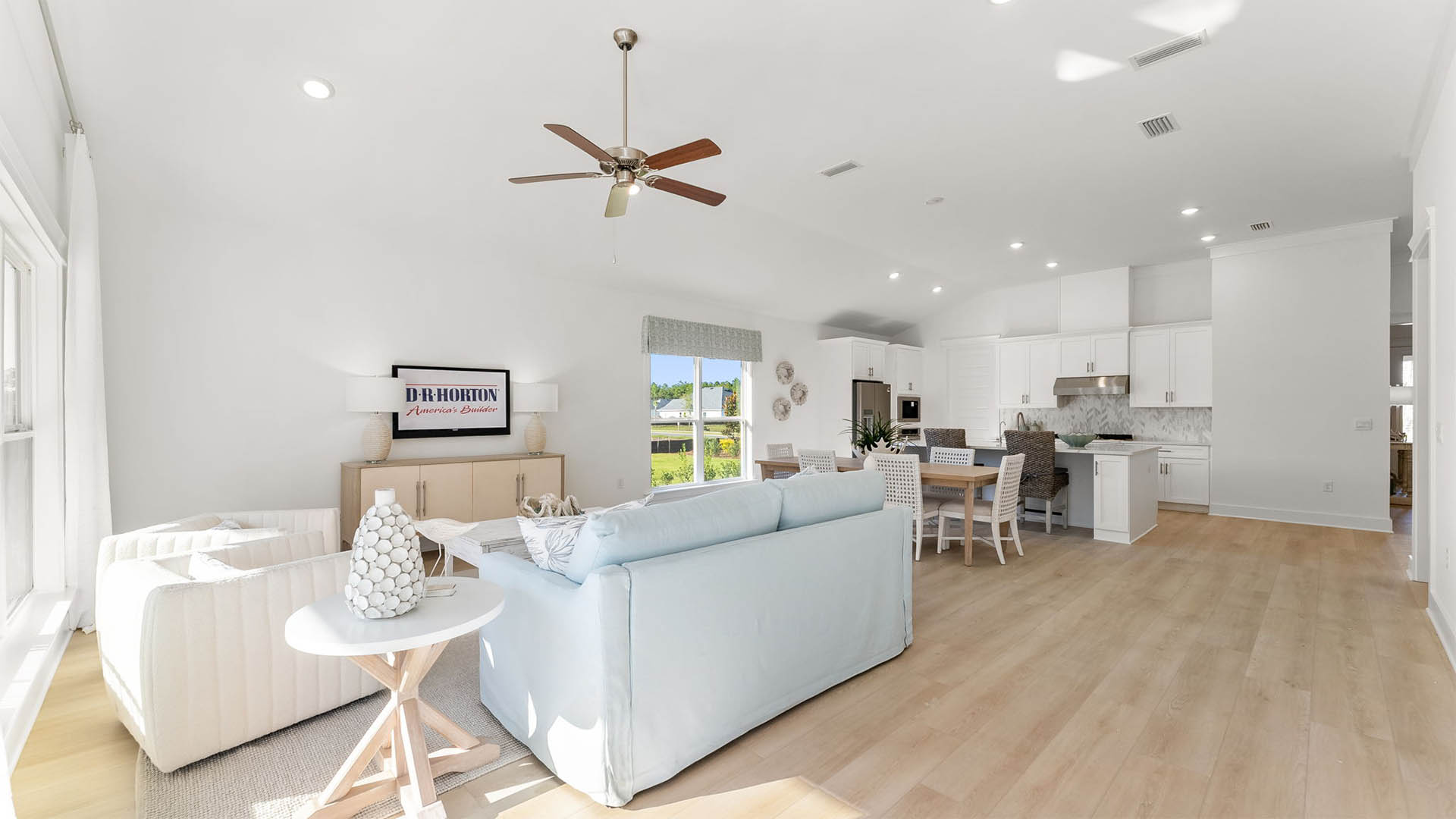 EVP flooring is throughout the main living area and provides a seamless transition