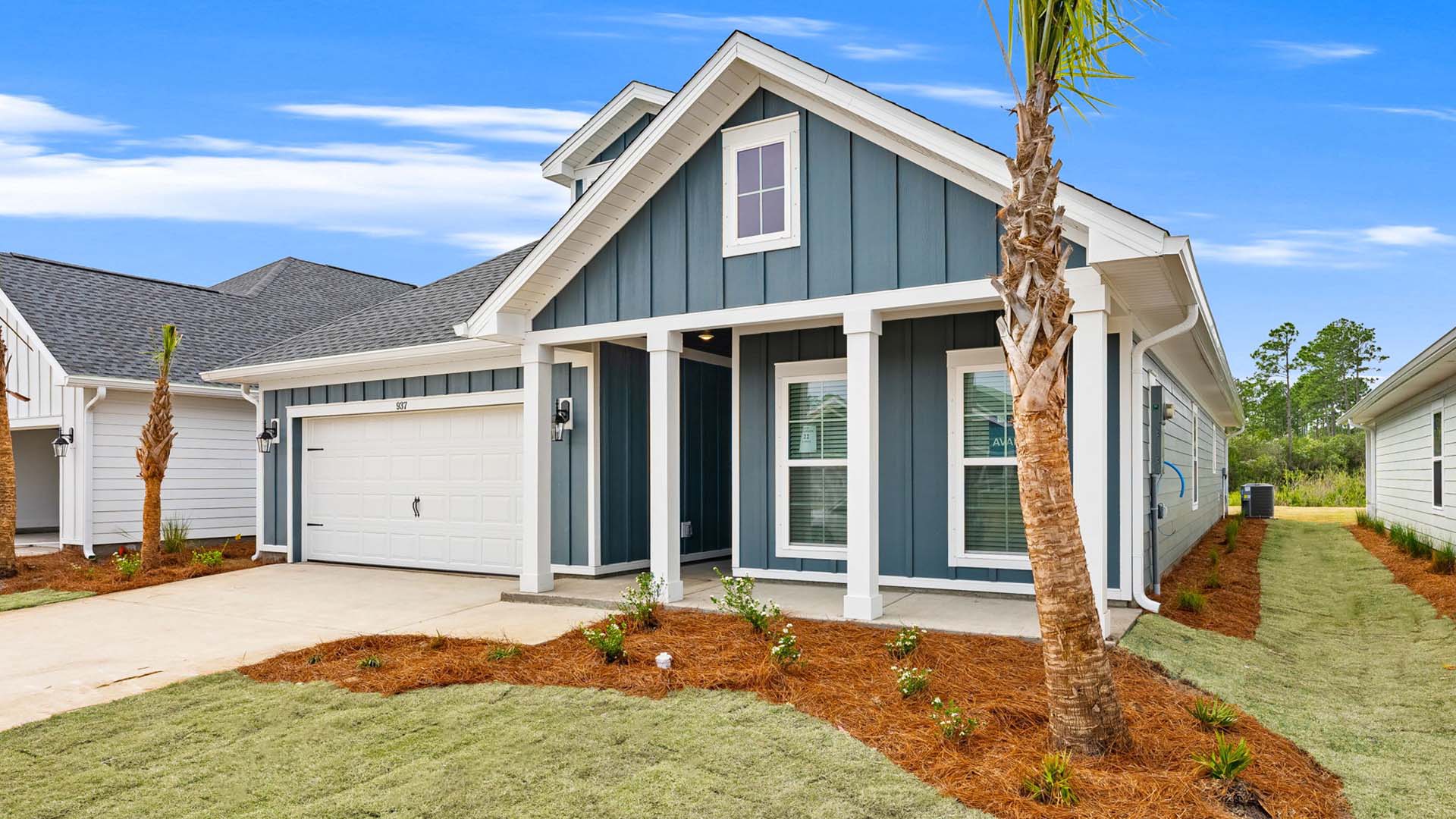 This home has a covered front porch