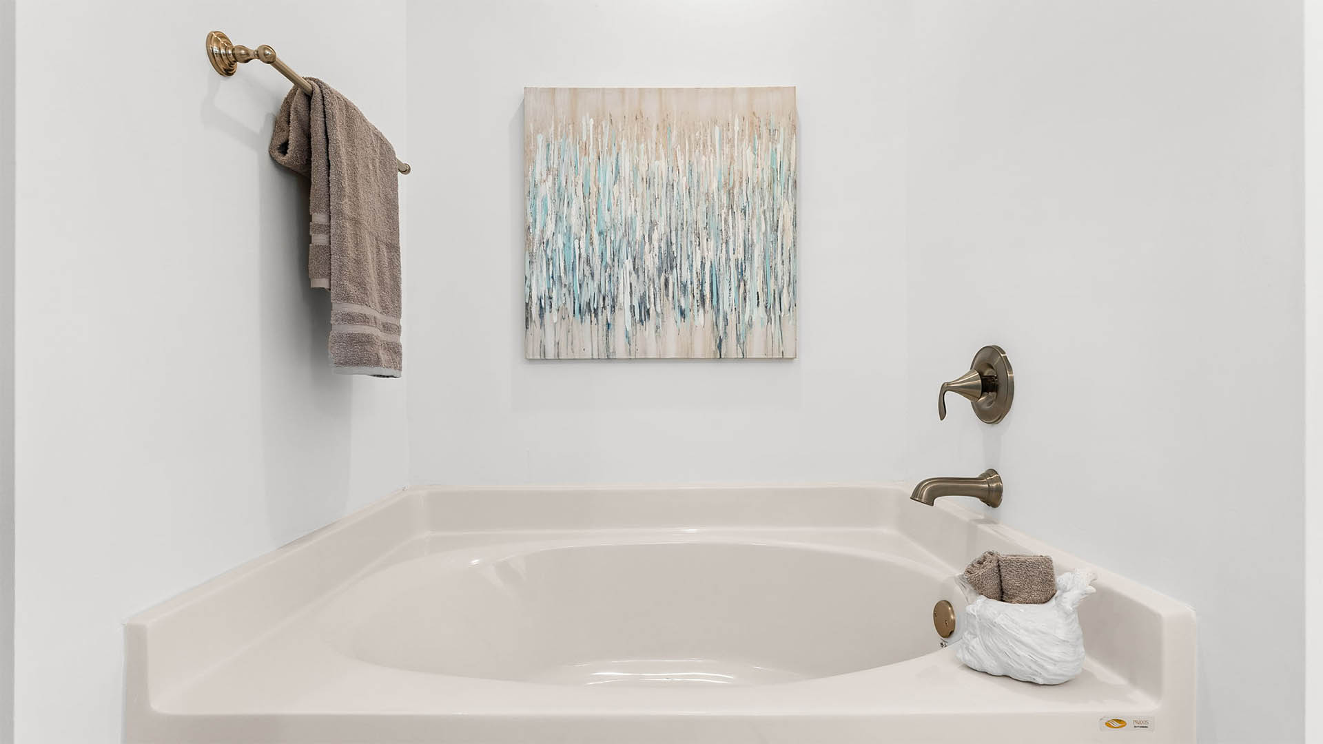 There is a soak tub in the primary bathroom