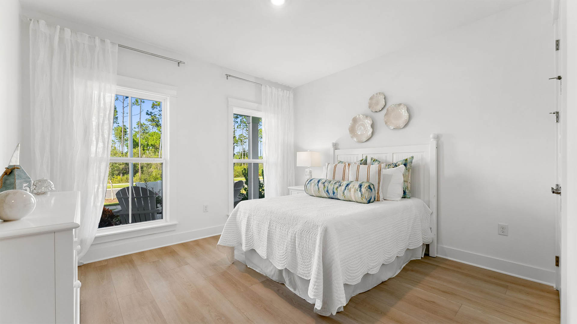 Guest bedroom two is located at the front of the home