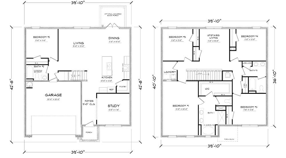 Carol plan elevation A two story floorplan.