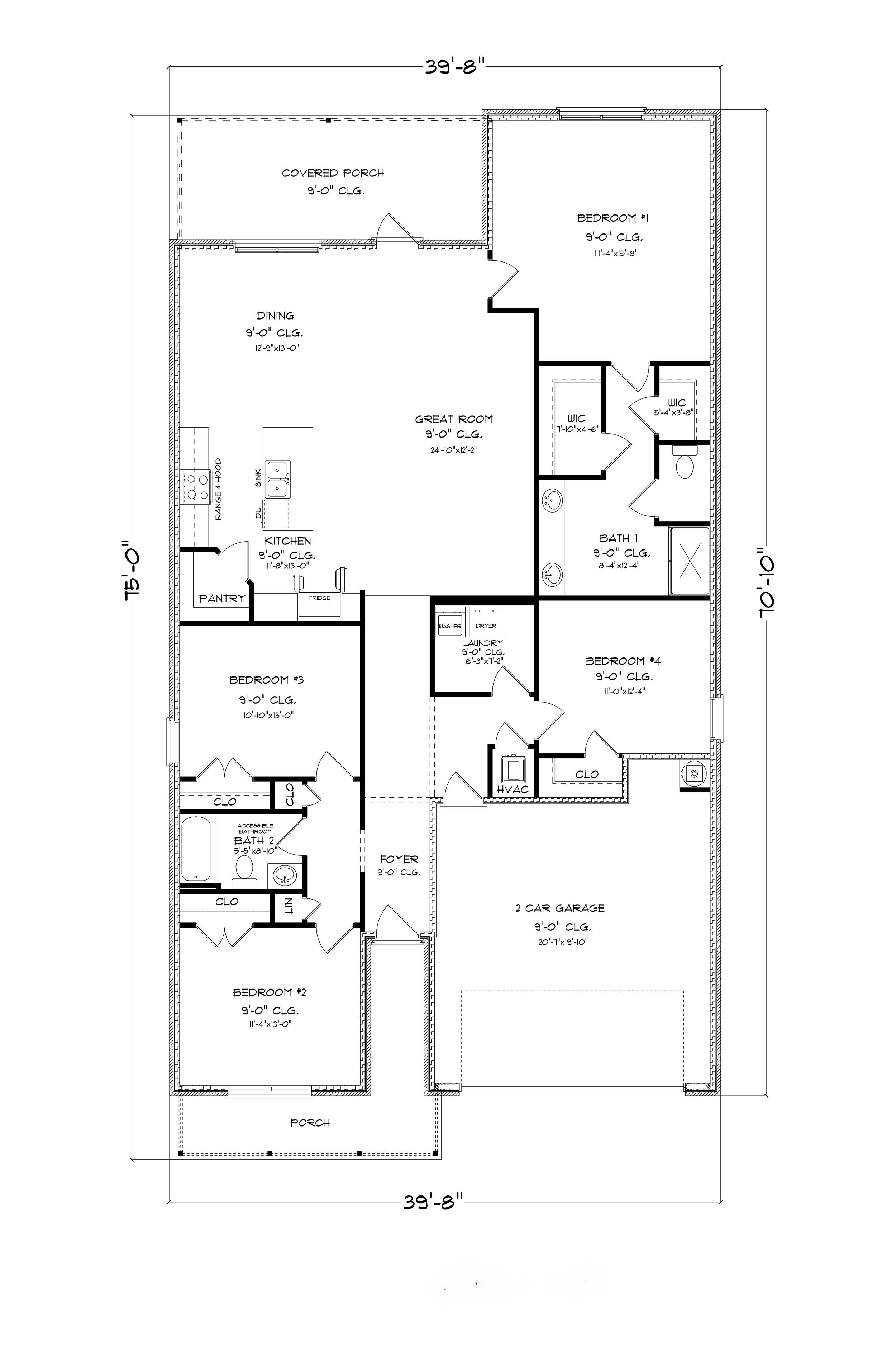 Bayside at Ward Creek Delray plan elevation C single story floorplan.