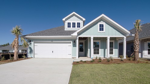 The Jubilee at completion has a covered front porch and bright entry way
