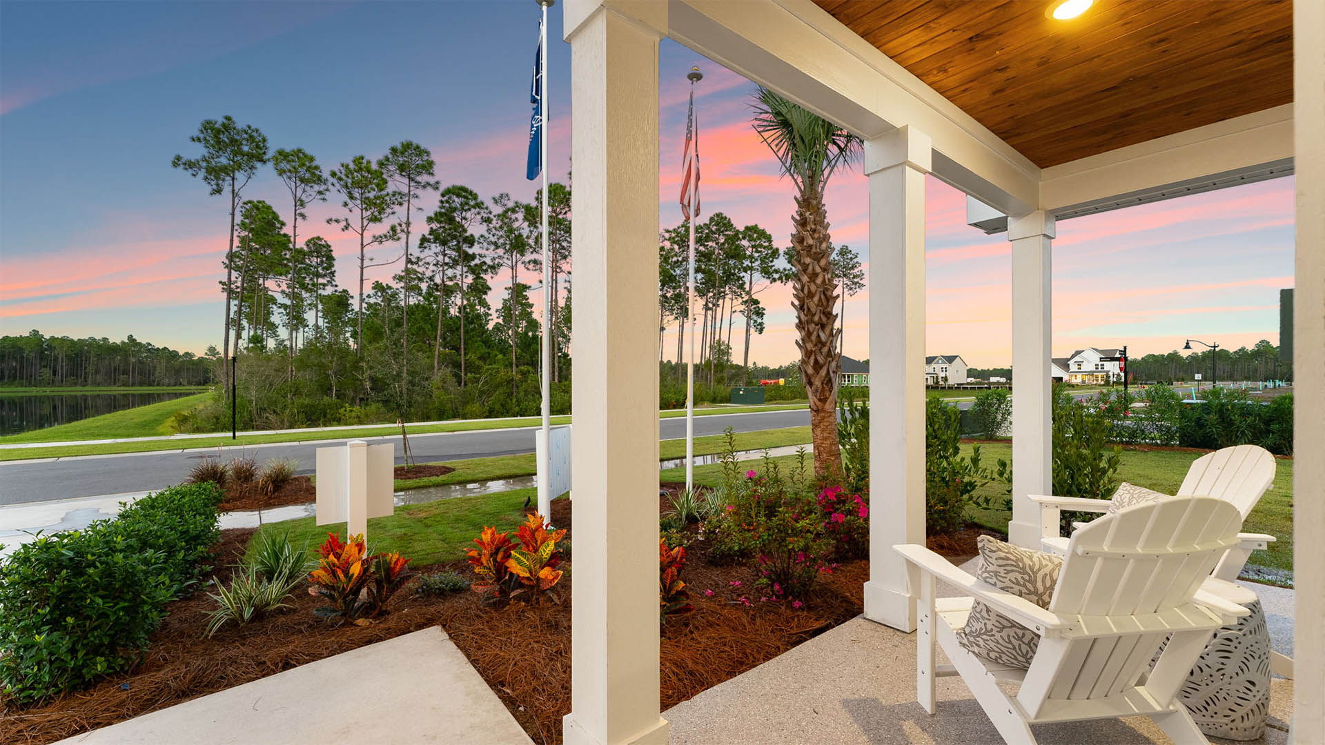 At Breakfast Point East Phase II, you can enjoy sunset and evenings from your patios. This community also has sidewalks and ample street lighting