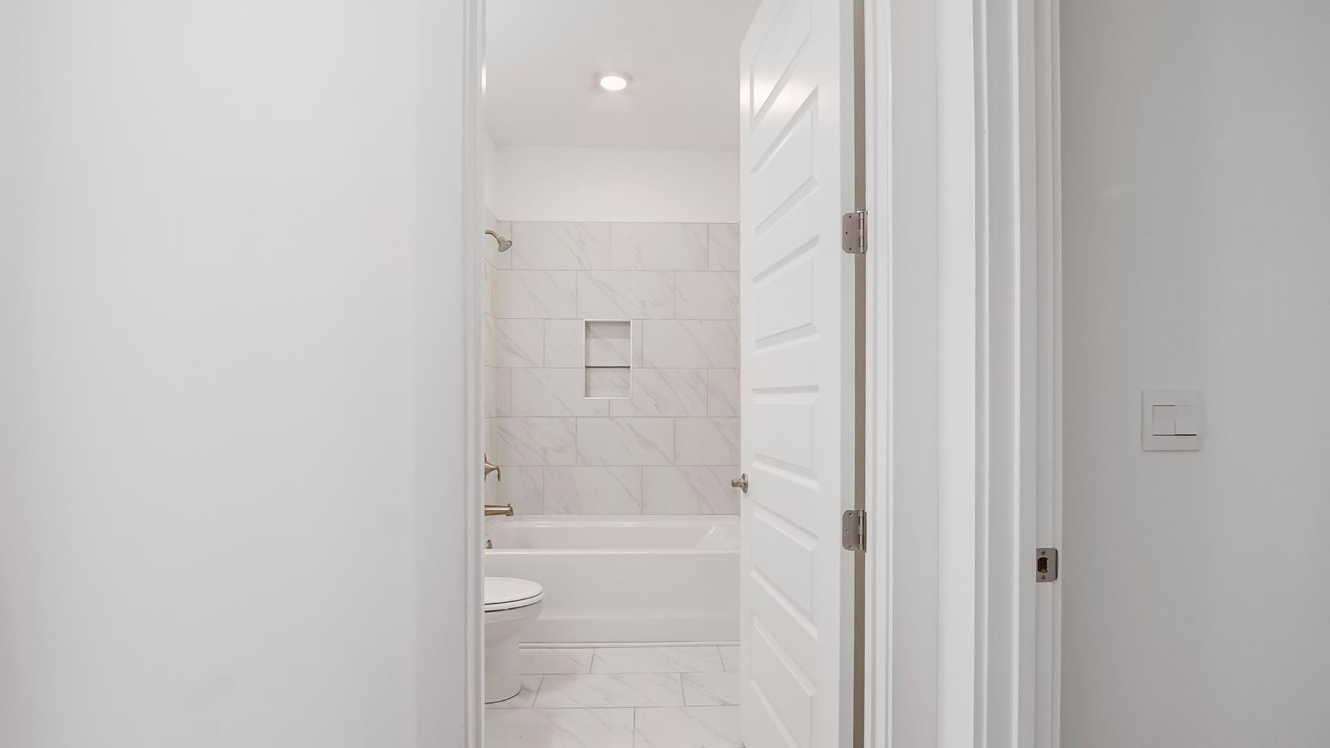 The shared bathroom for bedrooms two and three