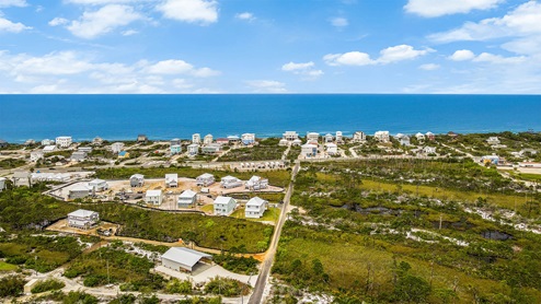 Aerial photo of Redfish Cove on Cape San Blas.