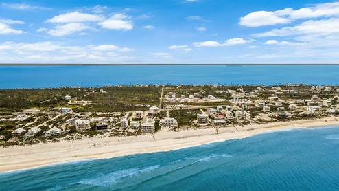 Aerial photo of Redfish Cove on Cape San Blas.