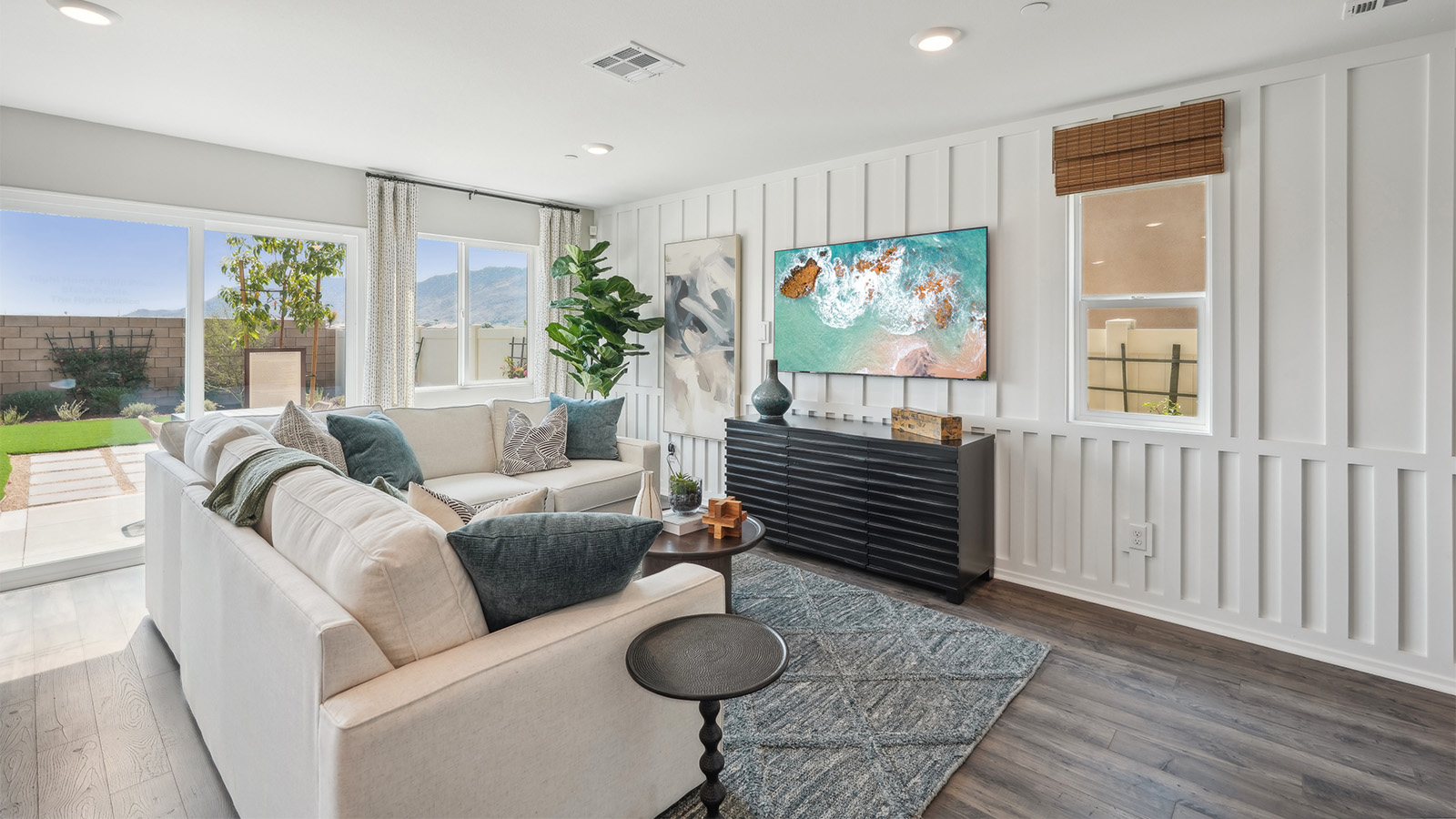 Spacious Great Room with windows overlooking rear yard