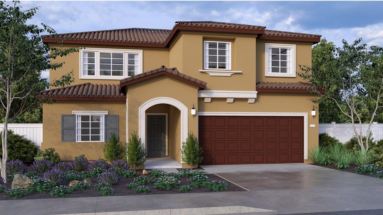 Two-story Italianate home with two-car garage and shutters