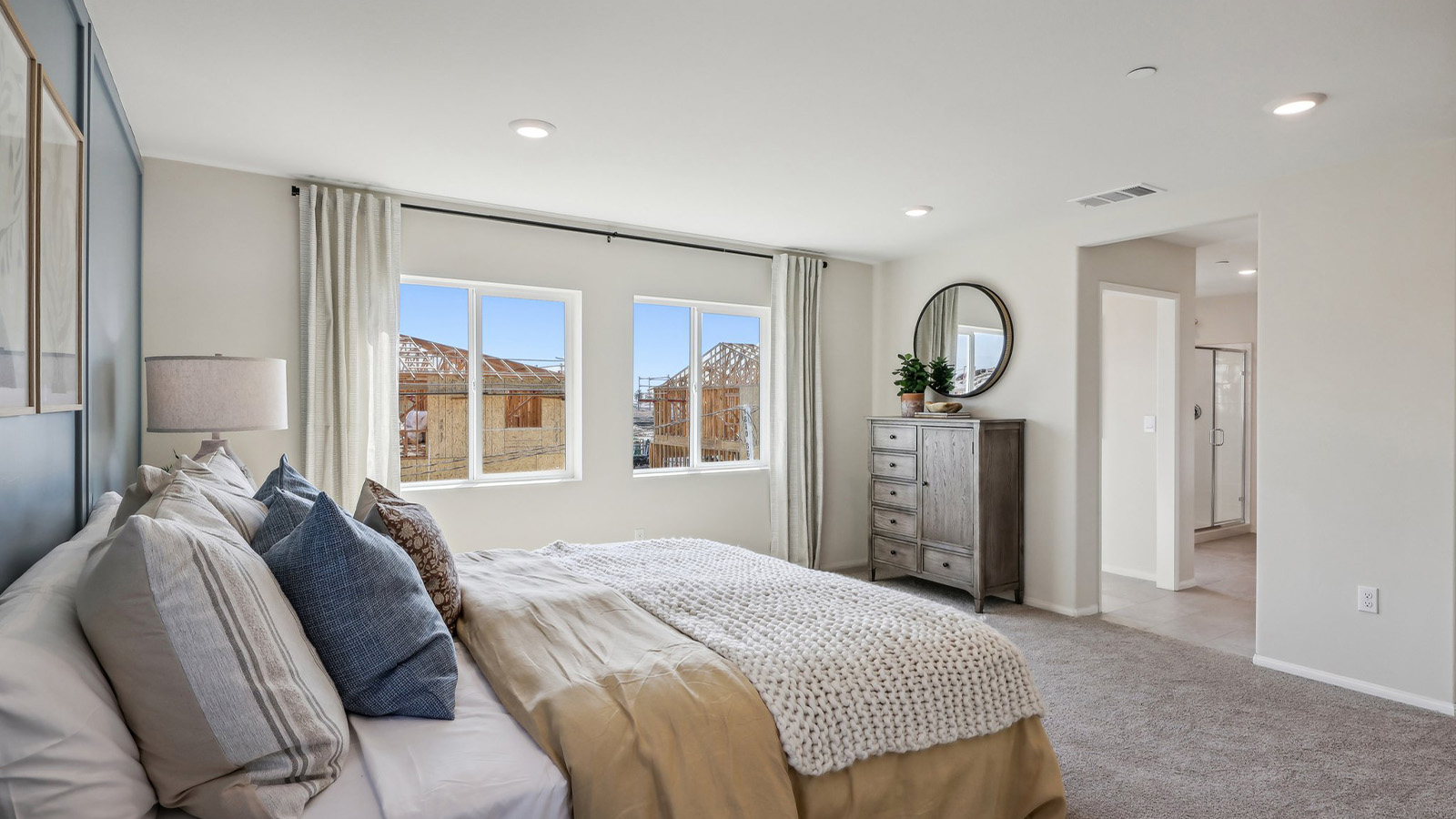 Primary bedroom with king bed