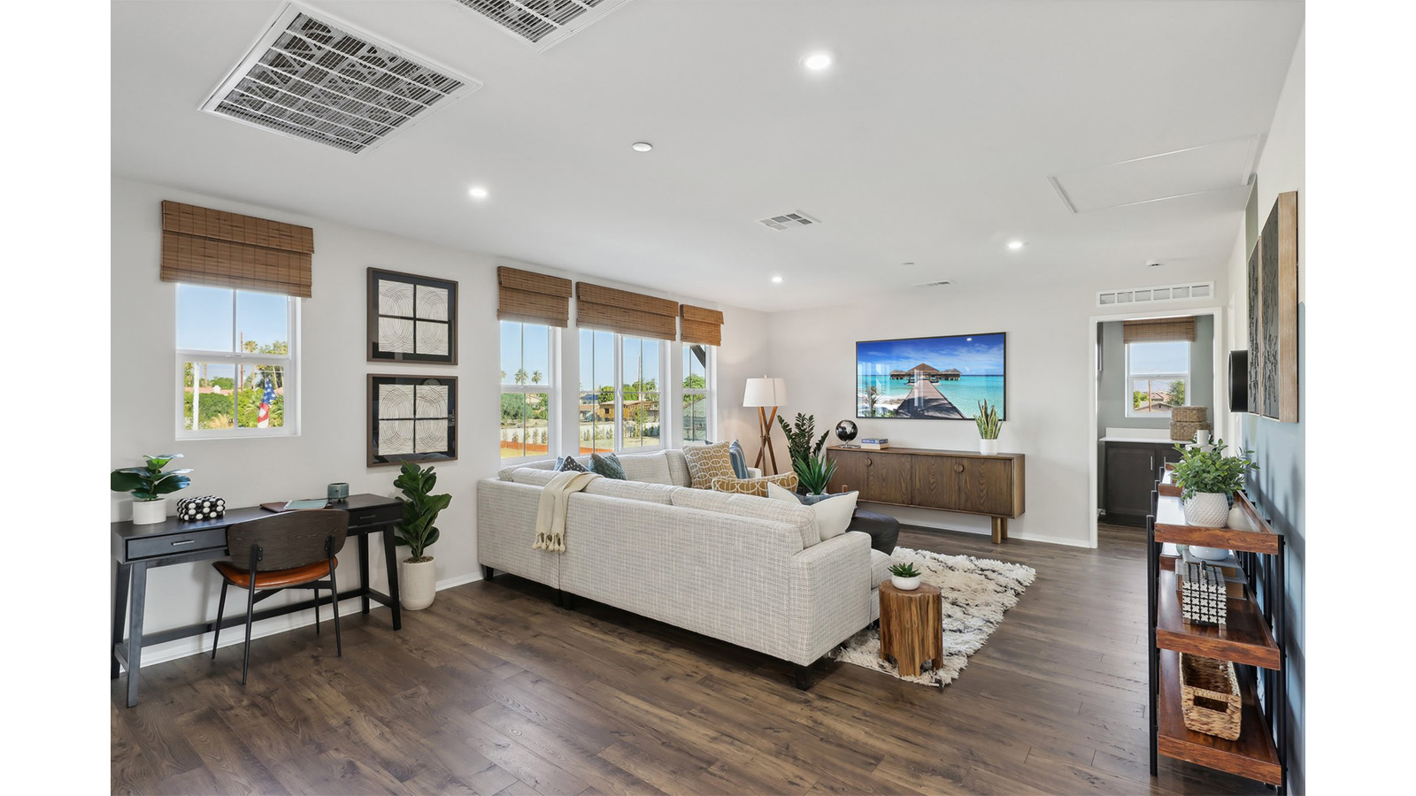 Spacious loft with laminate flooring