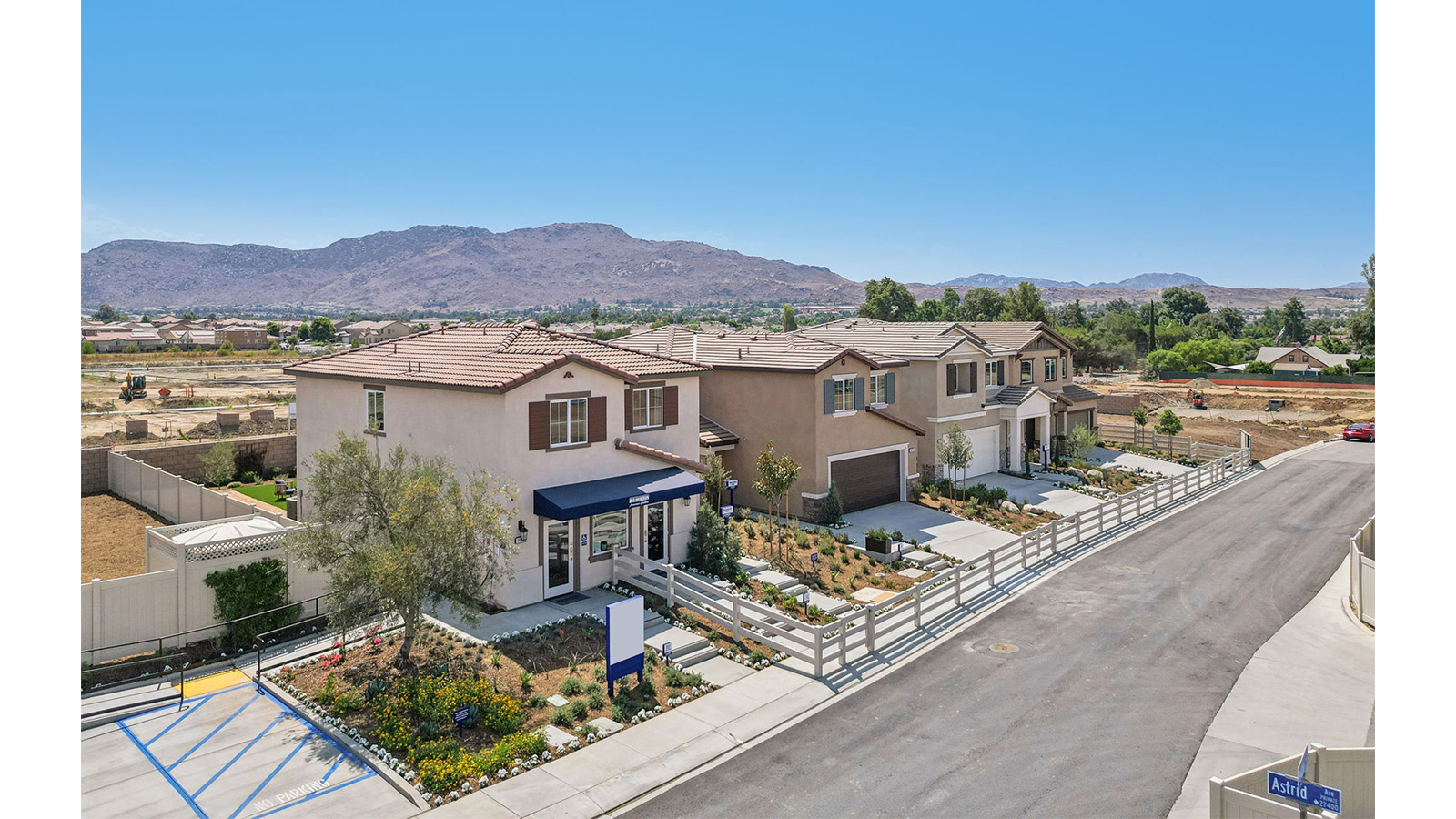 Panorama view of model homes