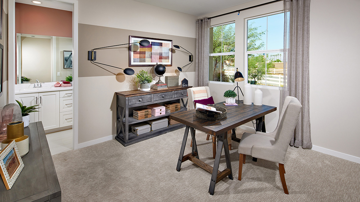 Office area with plush carpet