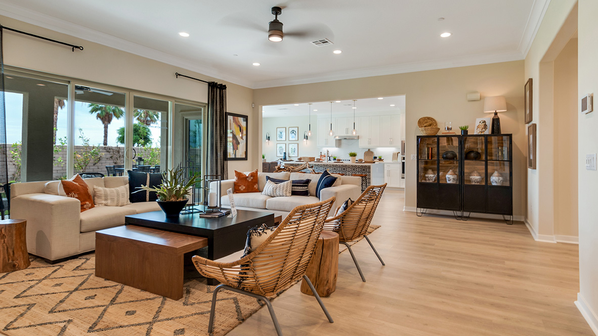Open-concept great room and kitchen