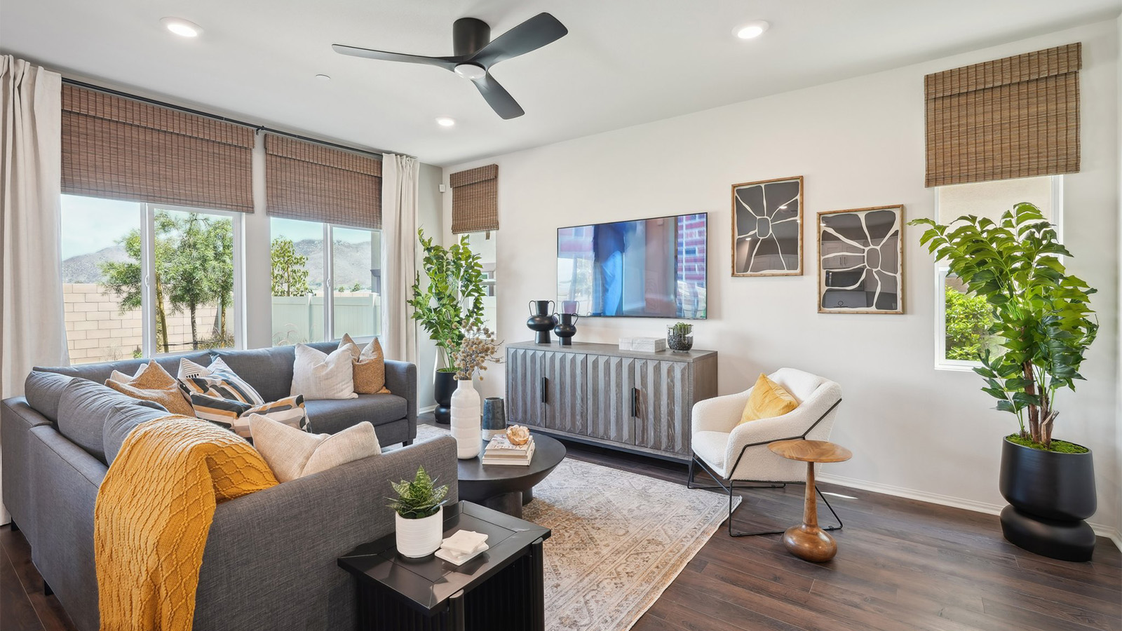 open concept great room dining and kitchen