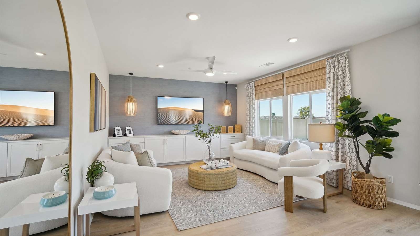 open concept great room kitchen and dining