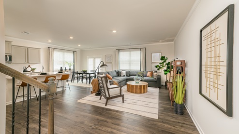 Open concept floor plan with lvp flooring
