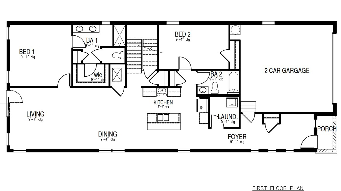 First floor on the one story ranch plan