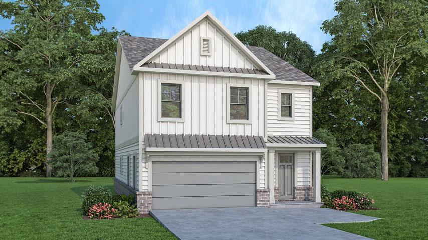 Robie plan with siding and brick water table