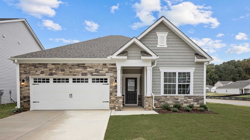Single story home with two car garage