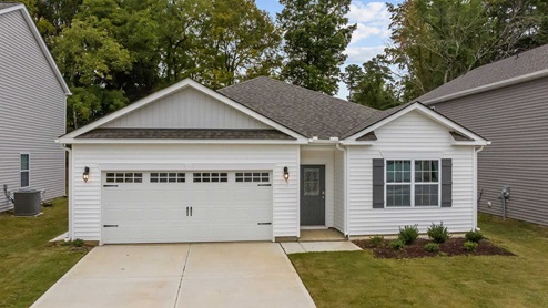 Single story home with two car garage