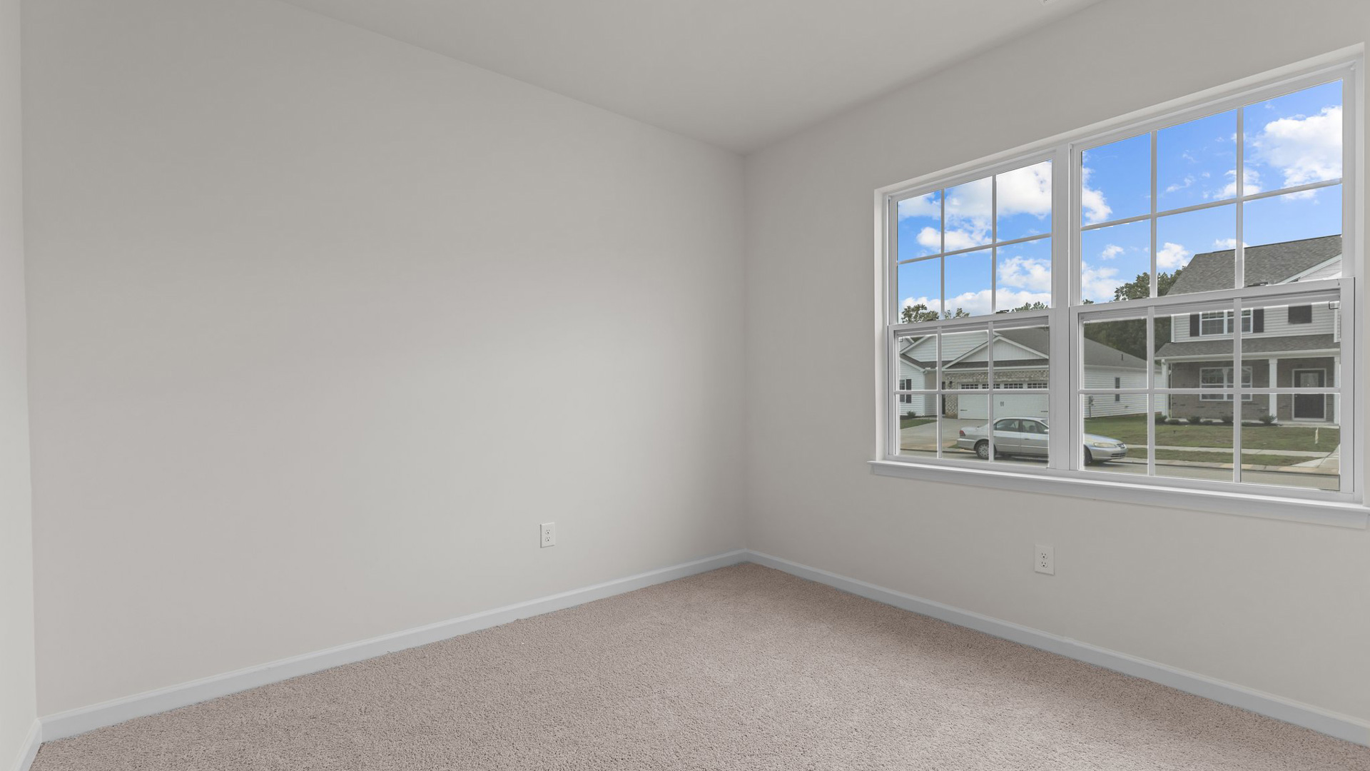 Bedroom with carpet flooring