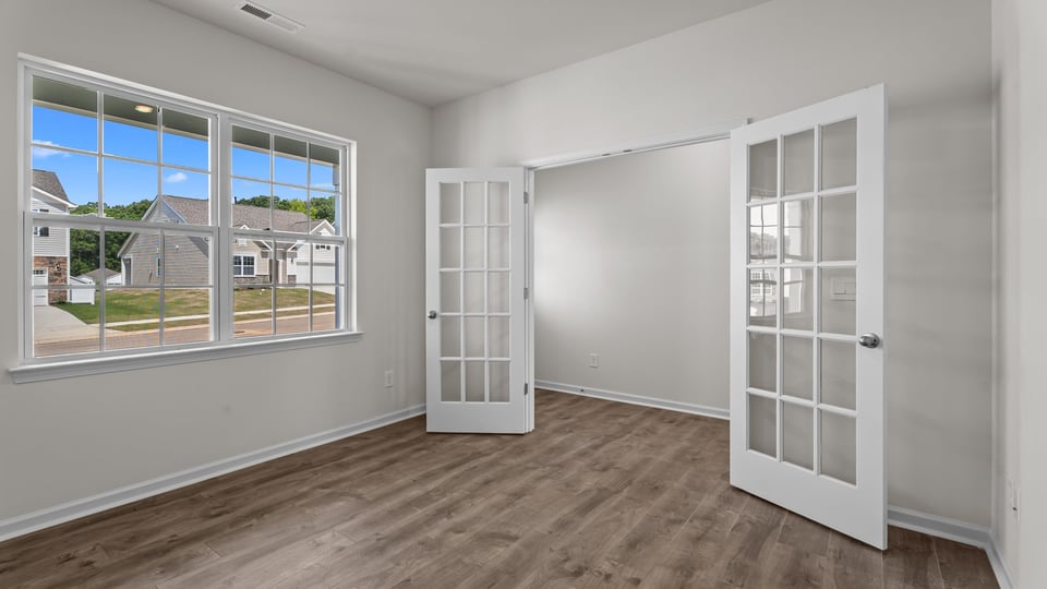 Flex room with french doors