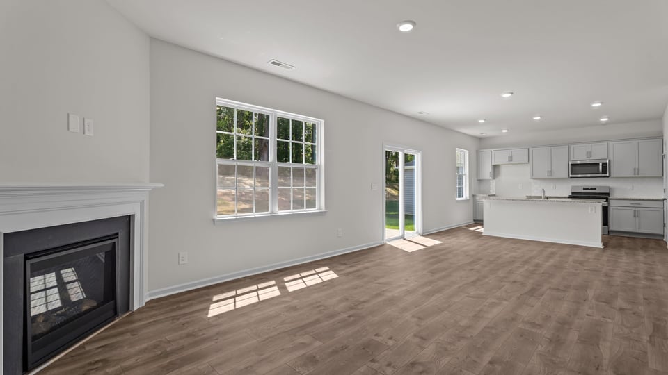Living area with revwood flooring