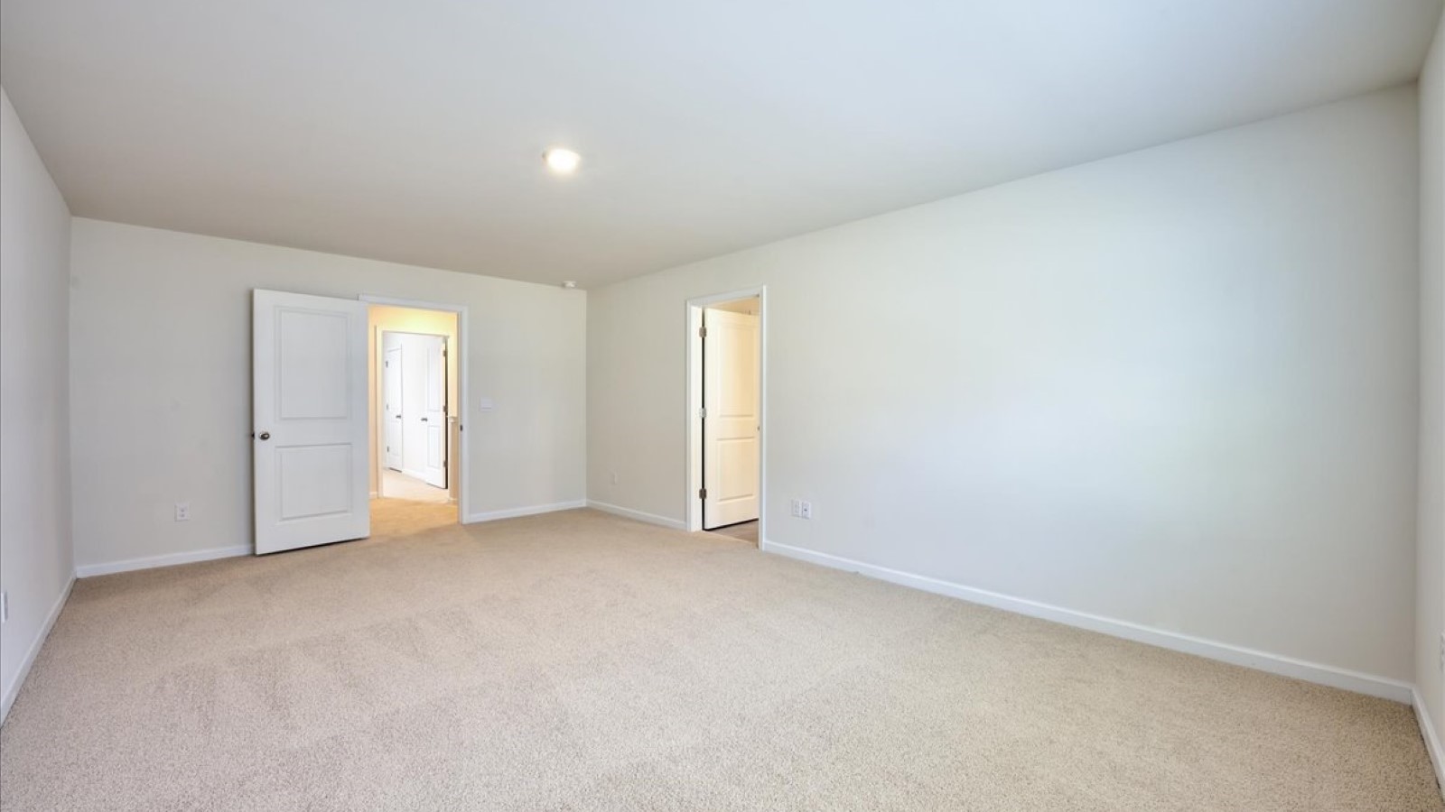 Primary bedroom with carpet flooring