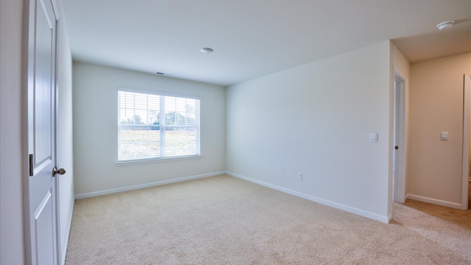 Foyer with carpet flooring