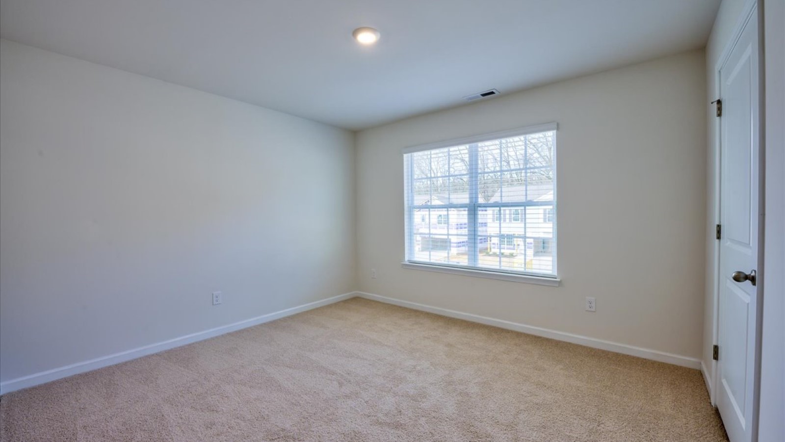 Bedroom with carpet flooring