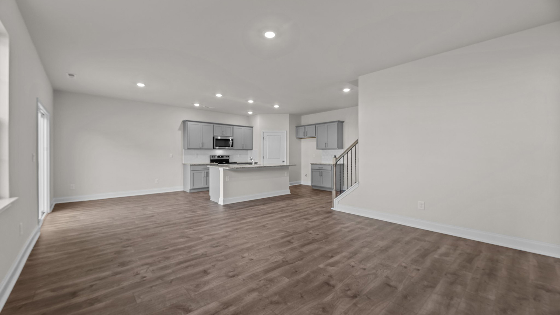 kitchen and living room