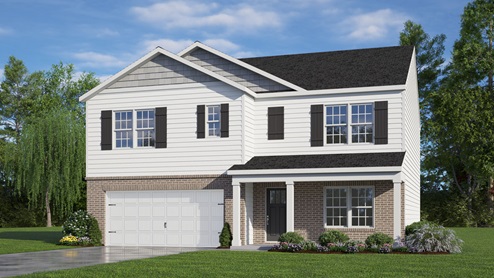 Two story home with two cra garage