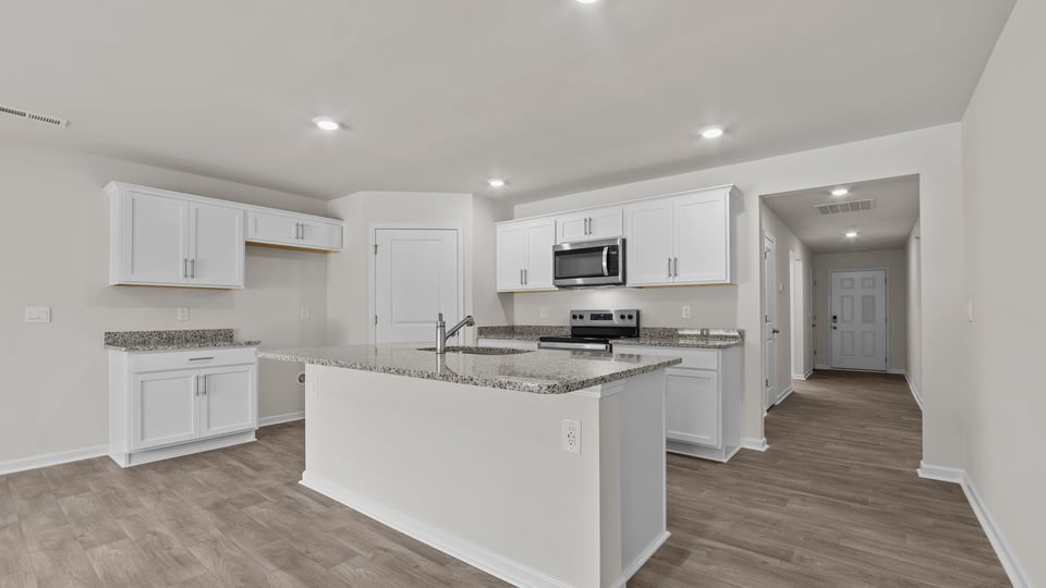 open concept kitchen and living space