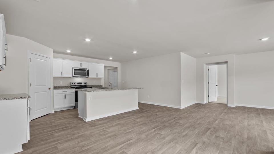 open concept kitchen and living space