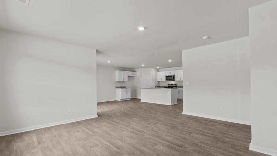 open concept kitchen and living space