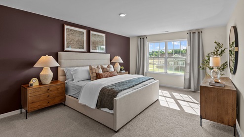 Bedroom with carpet flooring